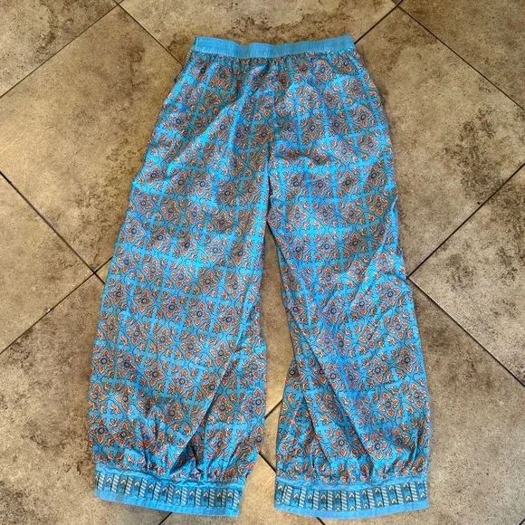 Free People Laurel Canyon Parachute Pants, Turquoise Combo, S - Picture 3 of 8